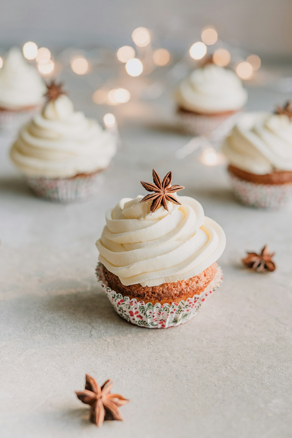 a close up of a cupcake with icing