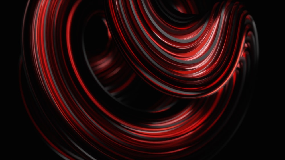 a dark background with red and white lines