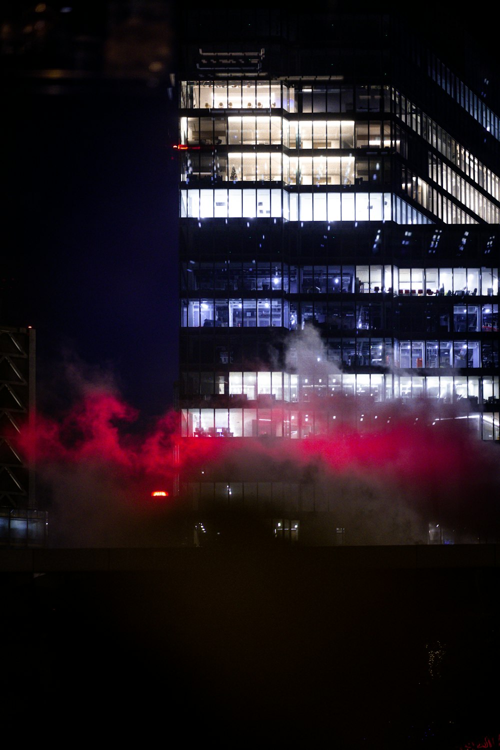 a large building with a lot of lights on it