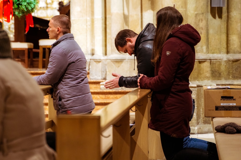 a couple of people that are sitting at a table