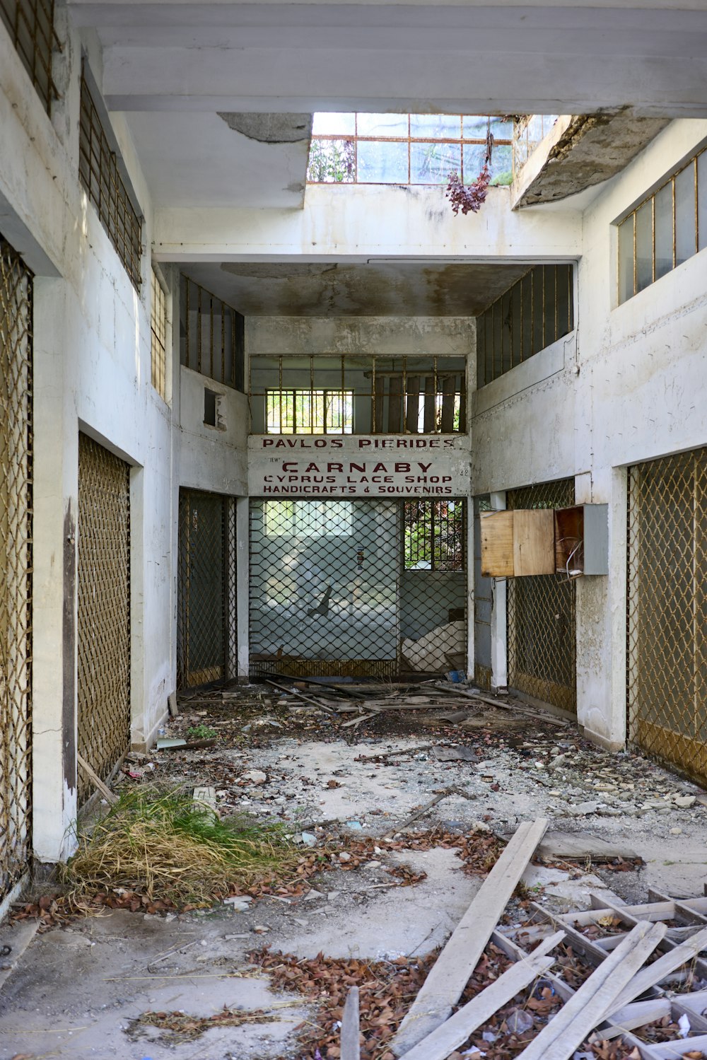 a run down building with a bunch of windows