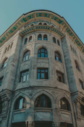 Historic school building facade with architectural details in downtown Salta.