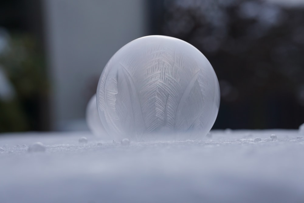 a snow globe sitting on top of a table