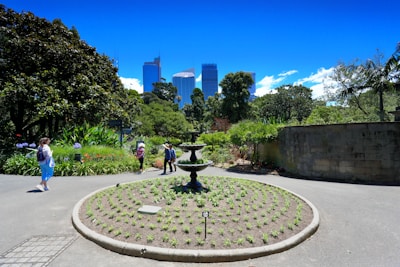 Visitors enjoying a sunny day exploring the nursery's plant collection.