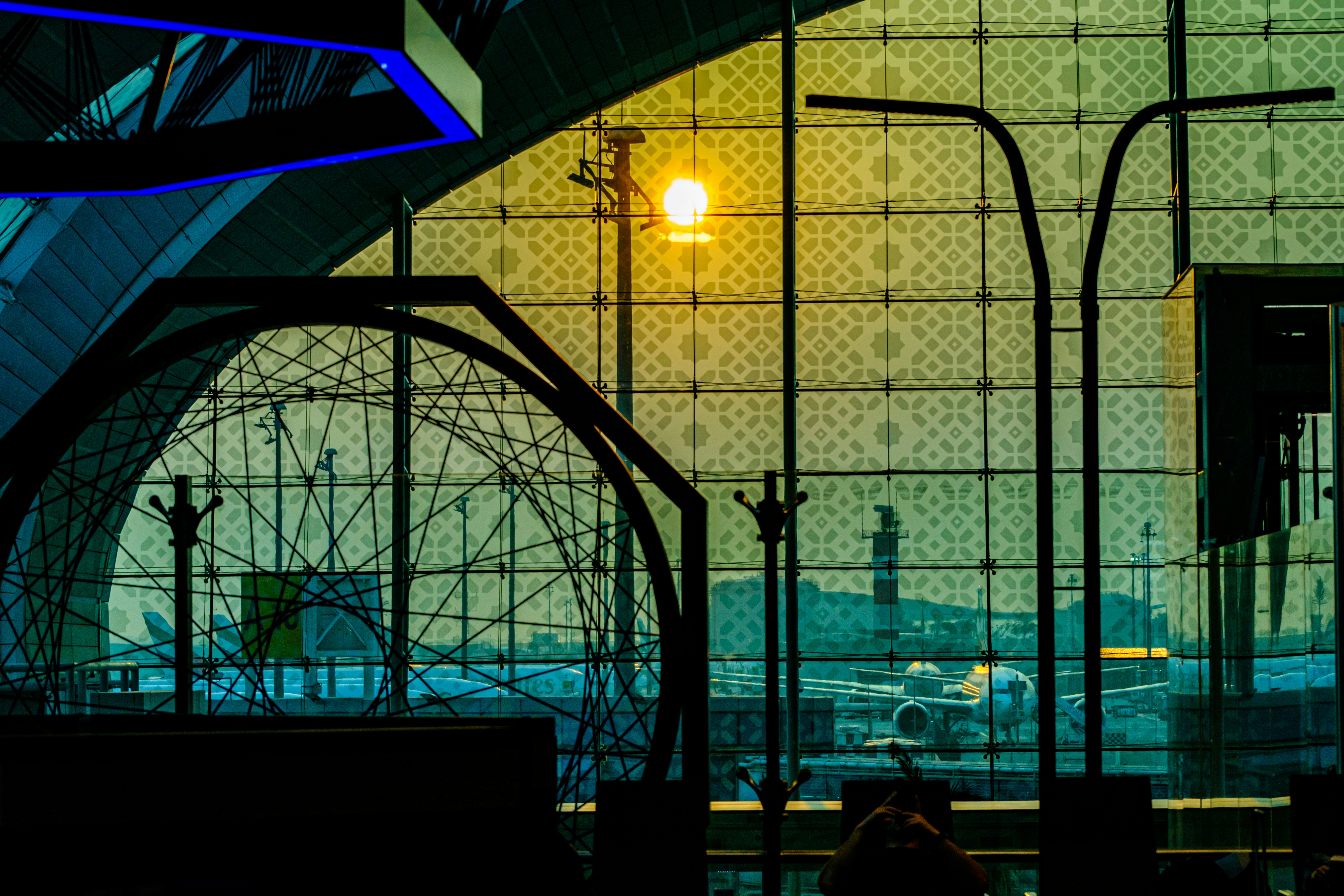 Dubai transit area with train tracks
