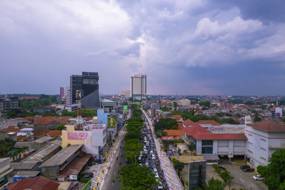 a view of a city from a high point of view