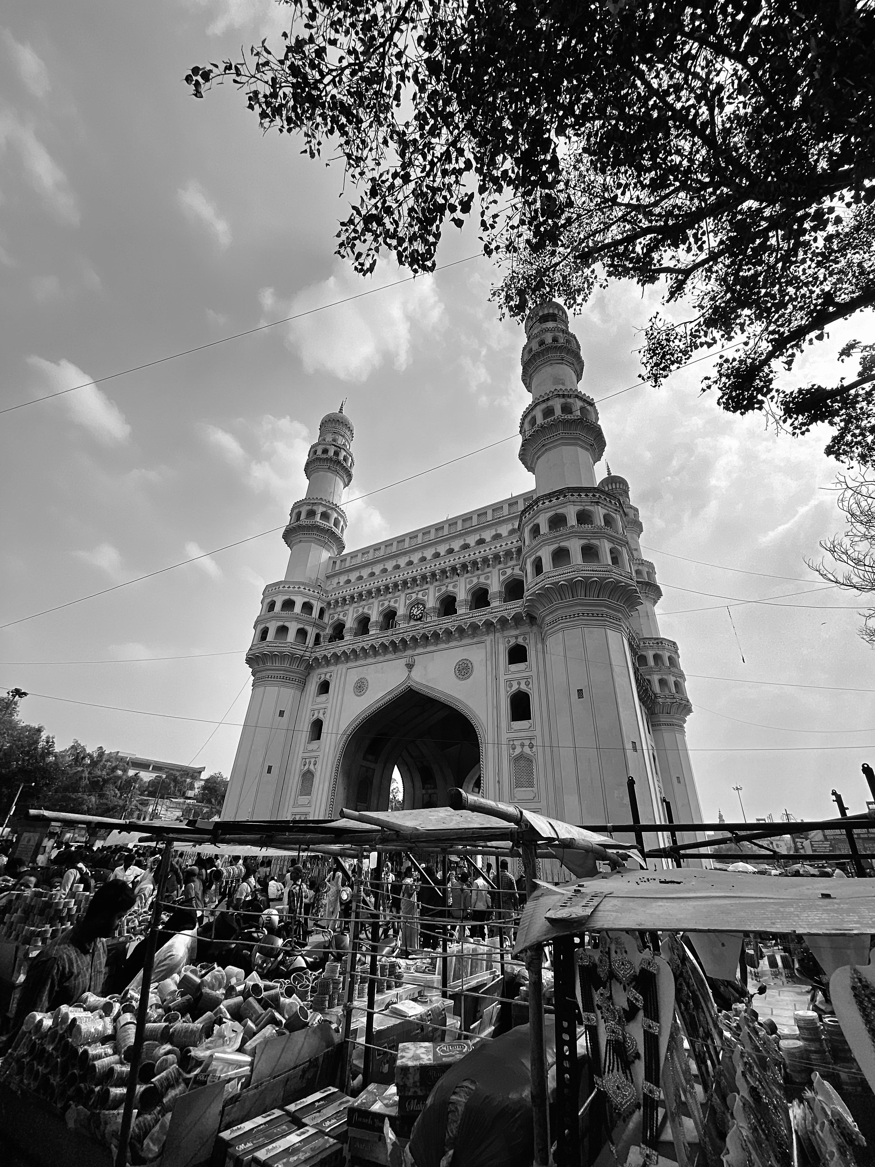 a black and white photo of a large building