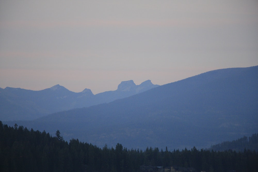 a view of a mountain range in the distance