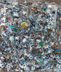 Pile of compressed scrap metal