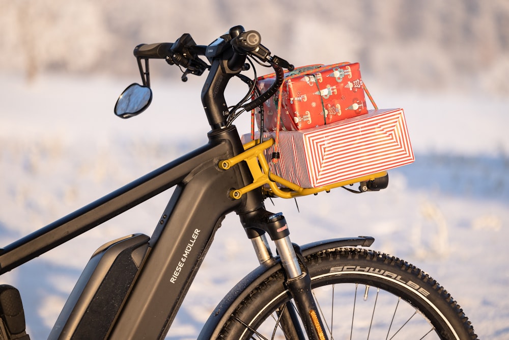 a bicycle with a box on the back of it