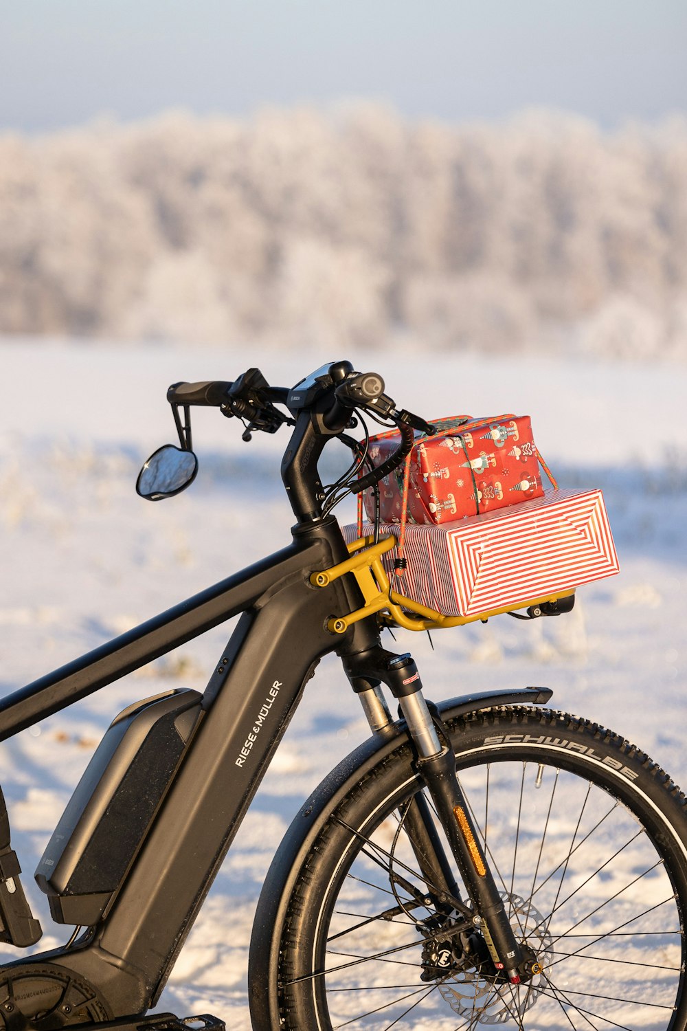 a bike with a basket on the back of it