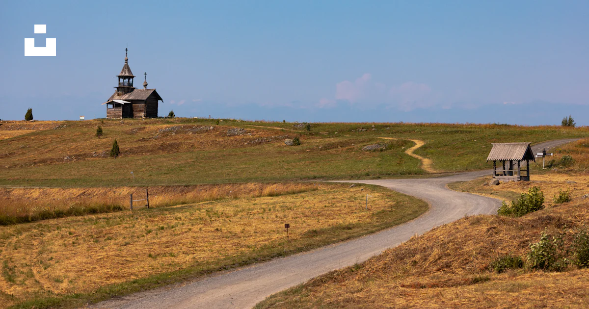 Russian Church Rural A rural road with a church on top of a hill photo – Free Russia Image ...