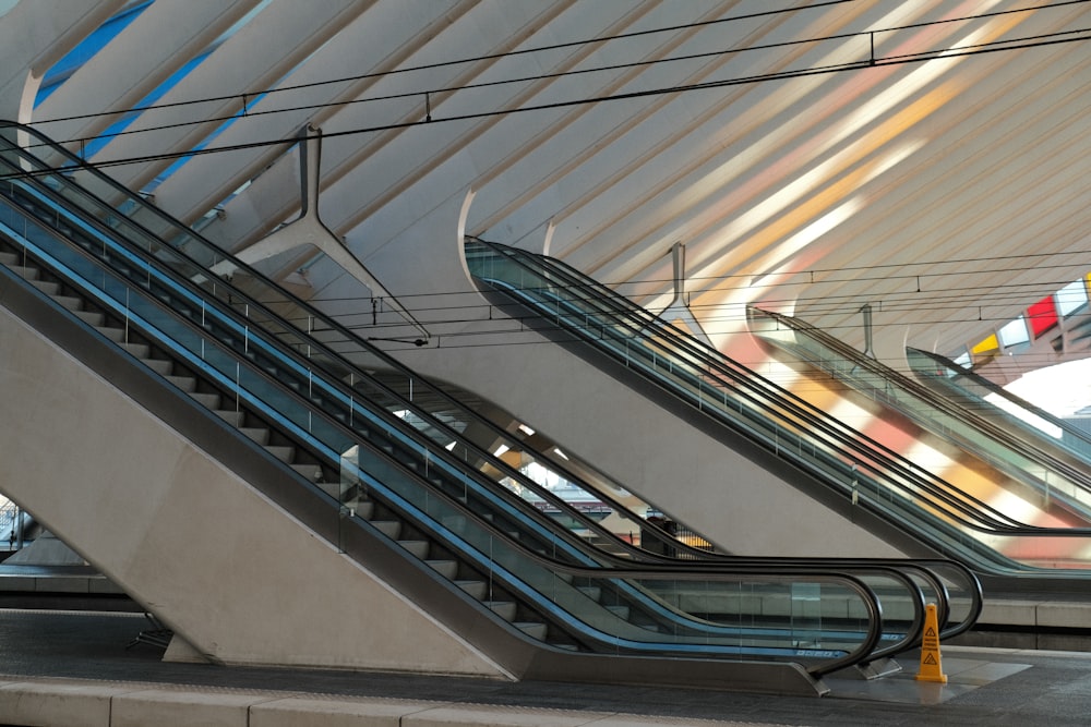 a couple of escalators sitting next to each other