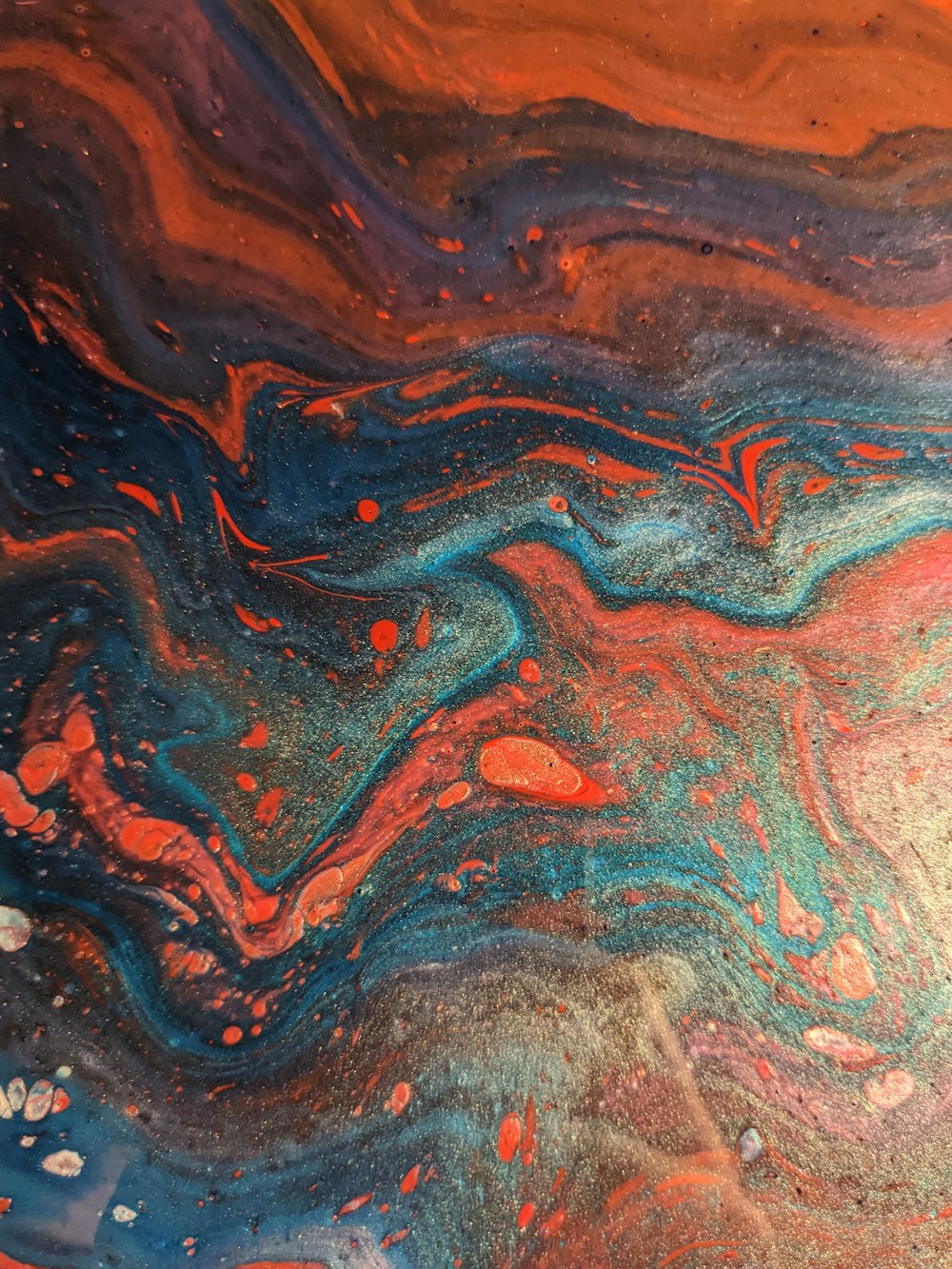 a close up view of a colorful surface