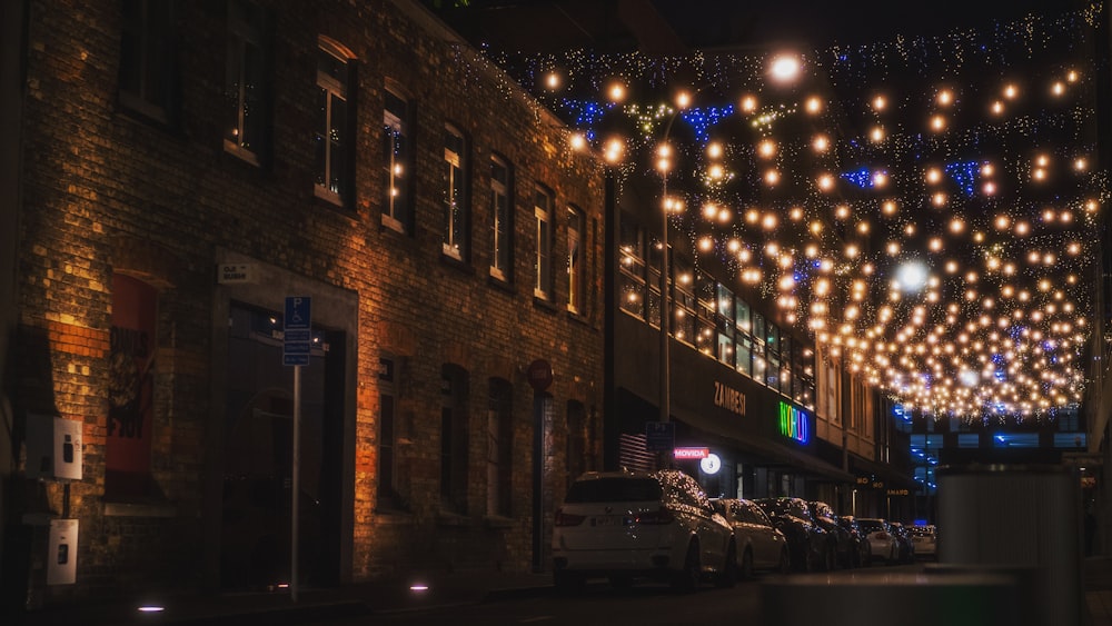 a city street filled with lots of lights