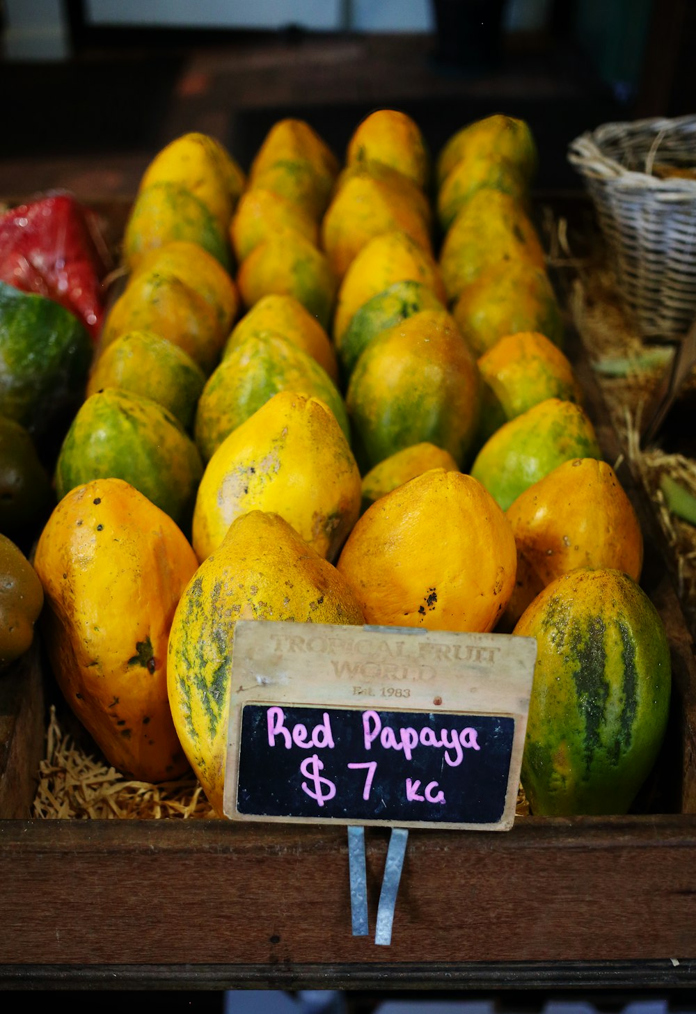 a bunch of different types of fruit on display