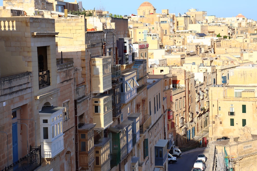 a view of a city with lots of buildings