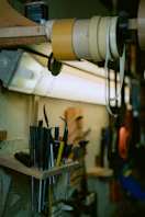 Various carbide insert holders and cutters displayed on a workbench.