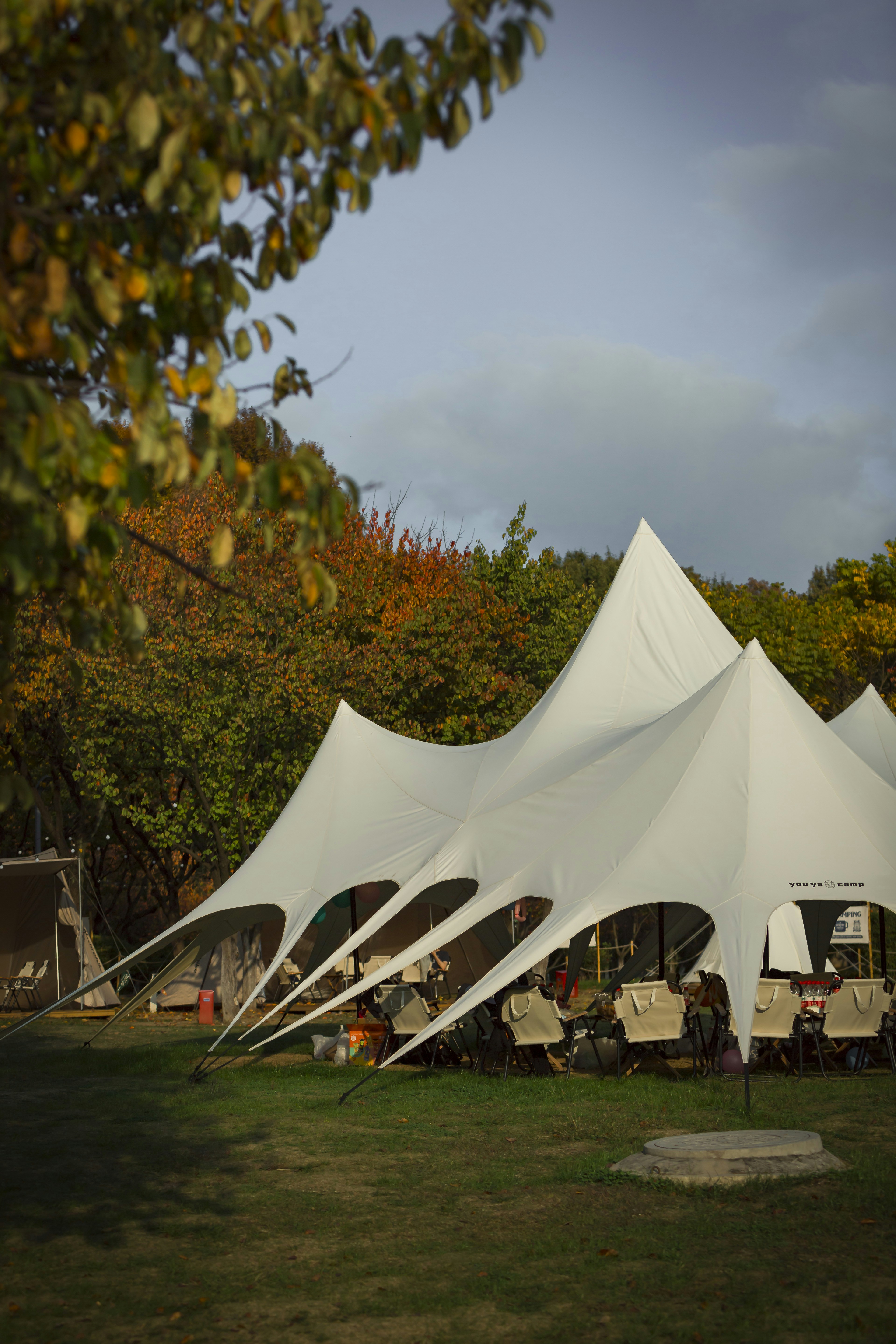 a group of tents set up in a field photo Free Grass Image on Unsplash