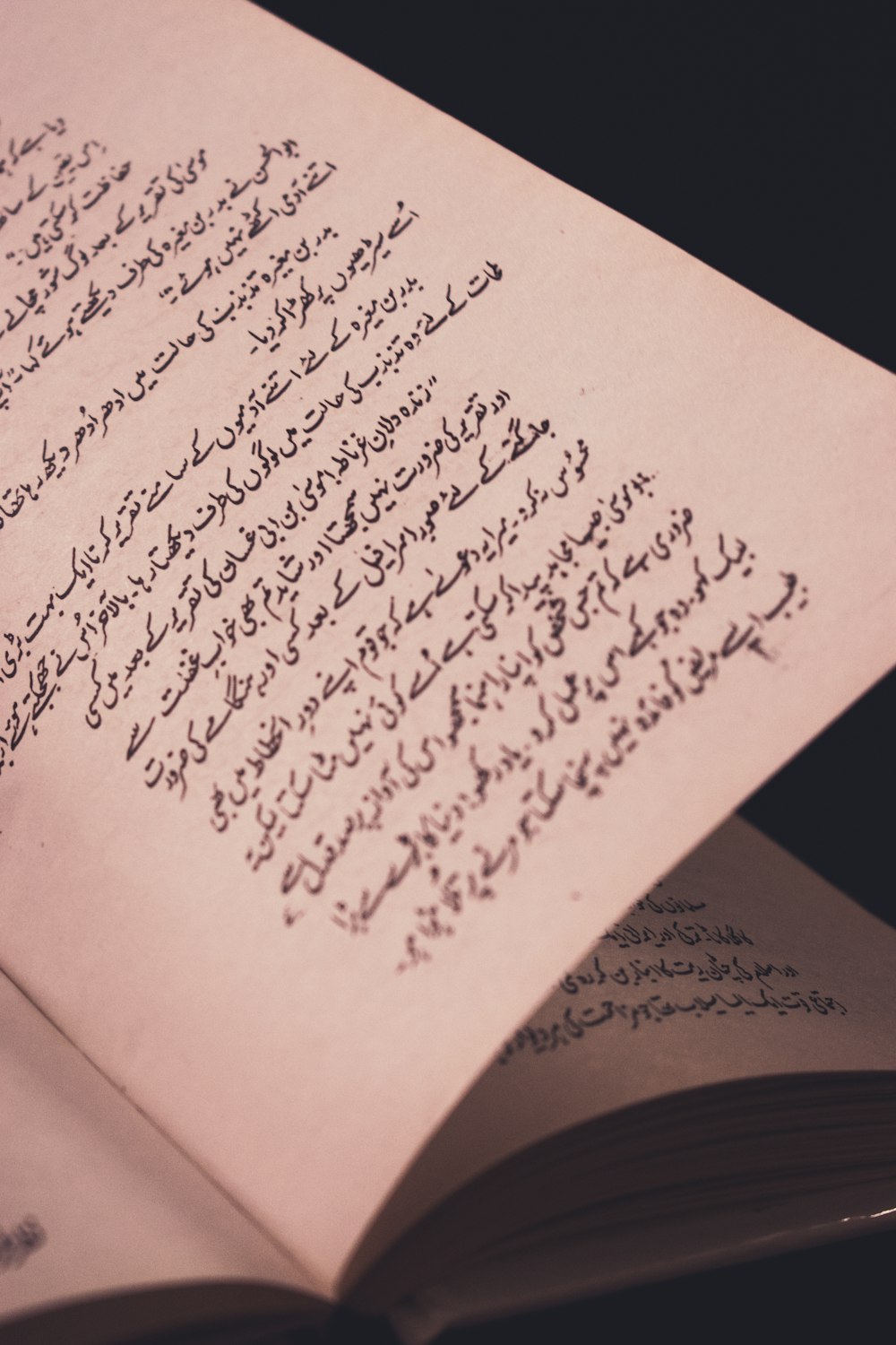 a close up of a book with writing on it