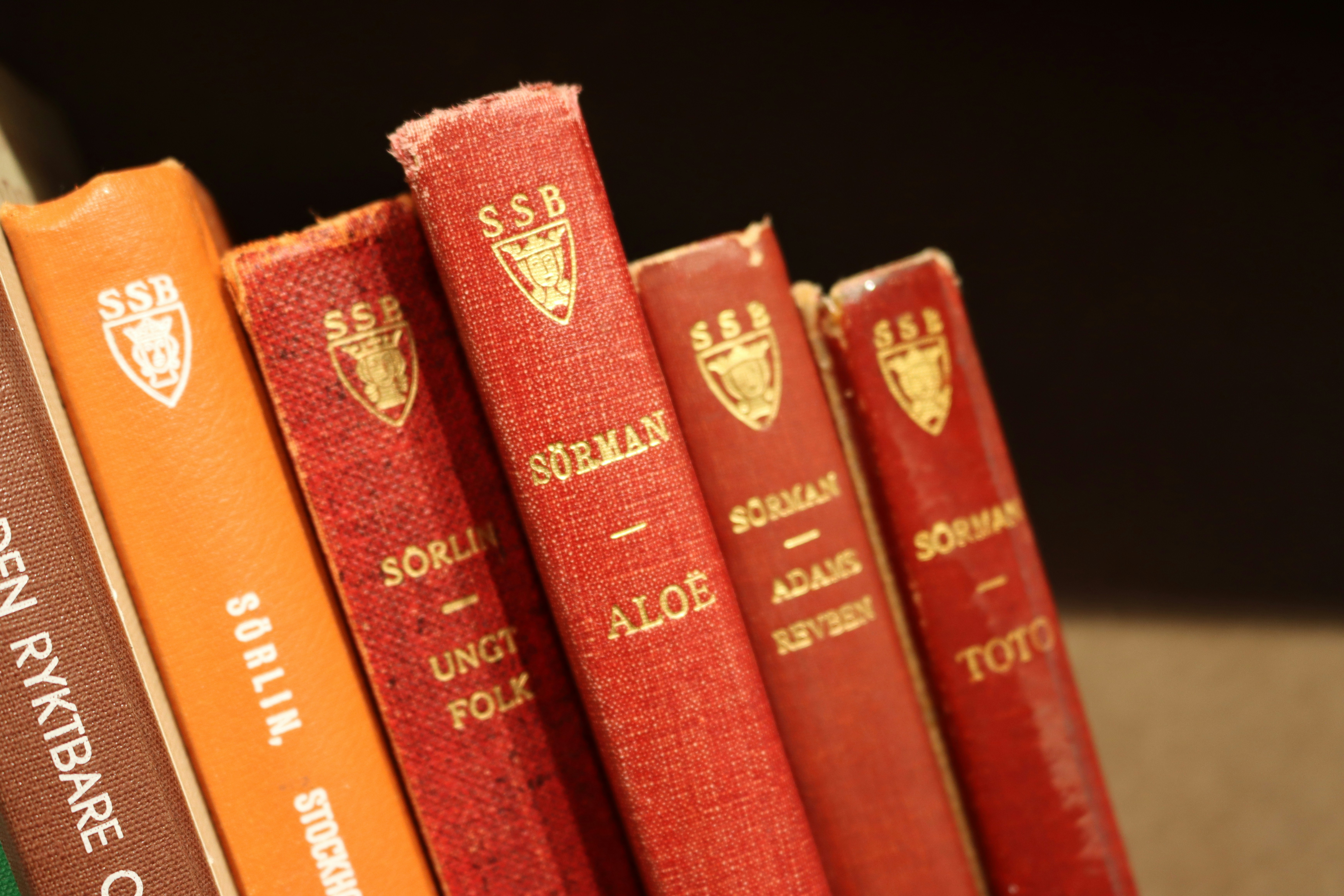 Shelved books at Stockholm public library