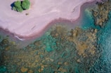 an aerial view of a body of water
