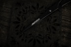 Stylish hair cutting scissors with ergonomic design.