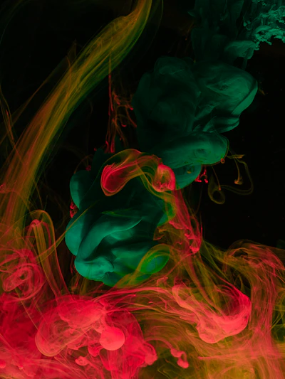 A swirling pool of neon violet ink diffusing into deep black liquid, creating ghostly tendrils.