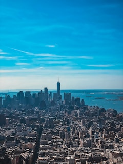 An aerial view of a bustling city skyline representing growth and opportunity.