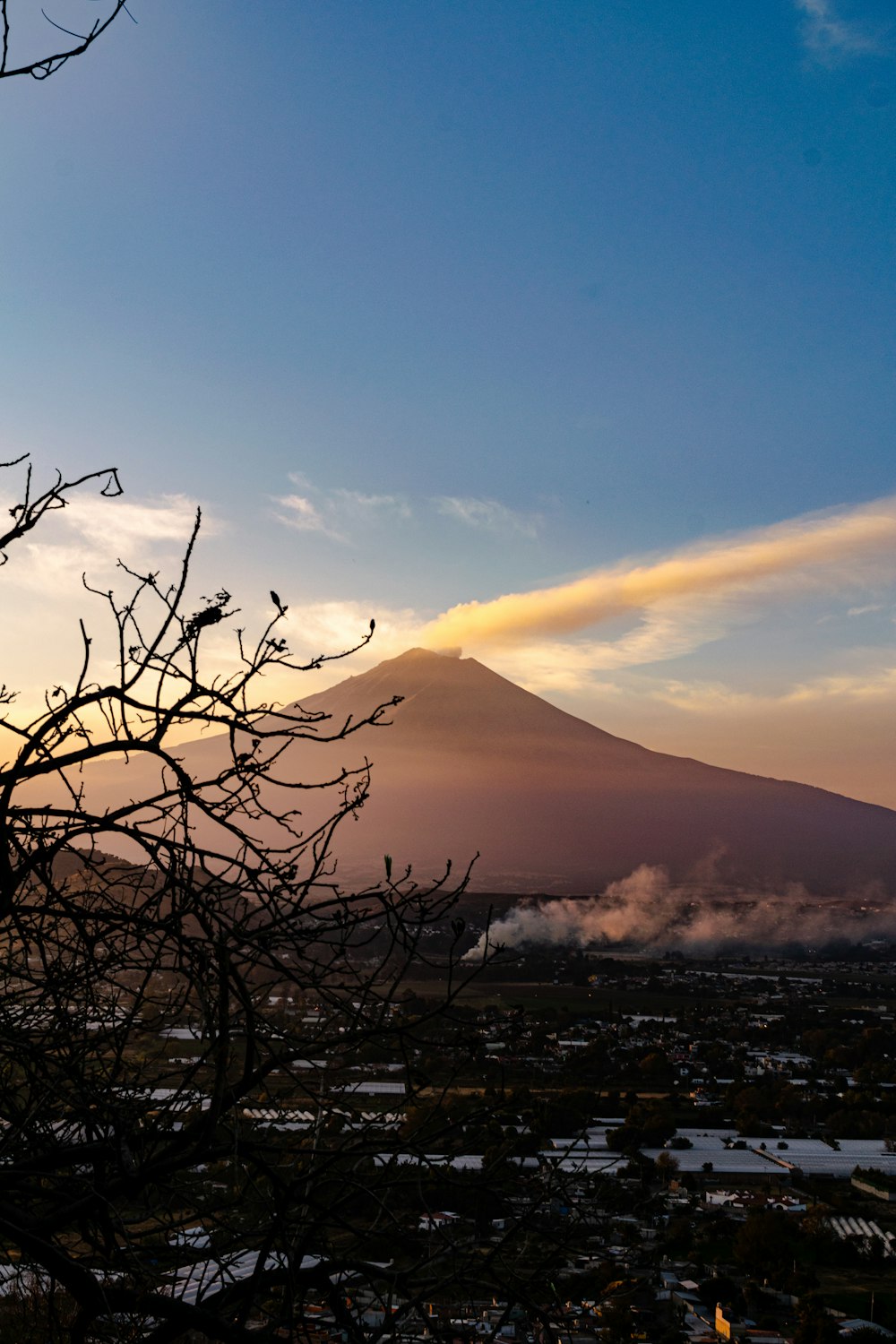 a view of a mountain in the distance