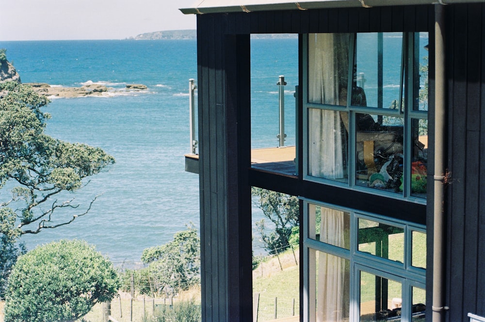 a view of a body of water from a house