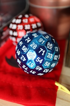A close-up of dice showing various outcomes.