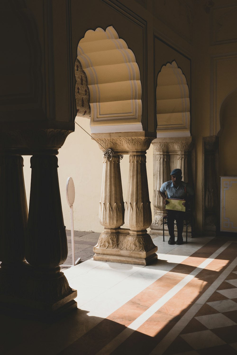 a person sitting in a chair in a room