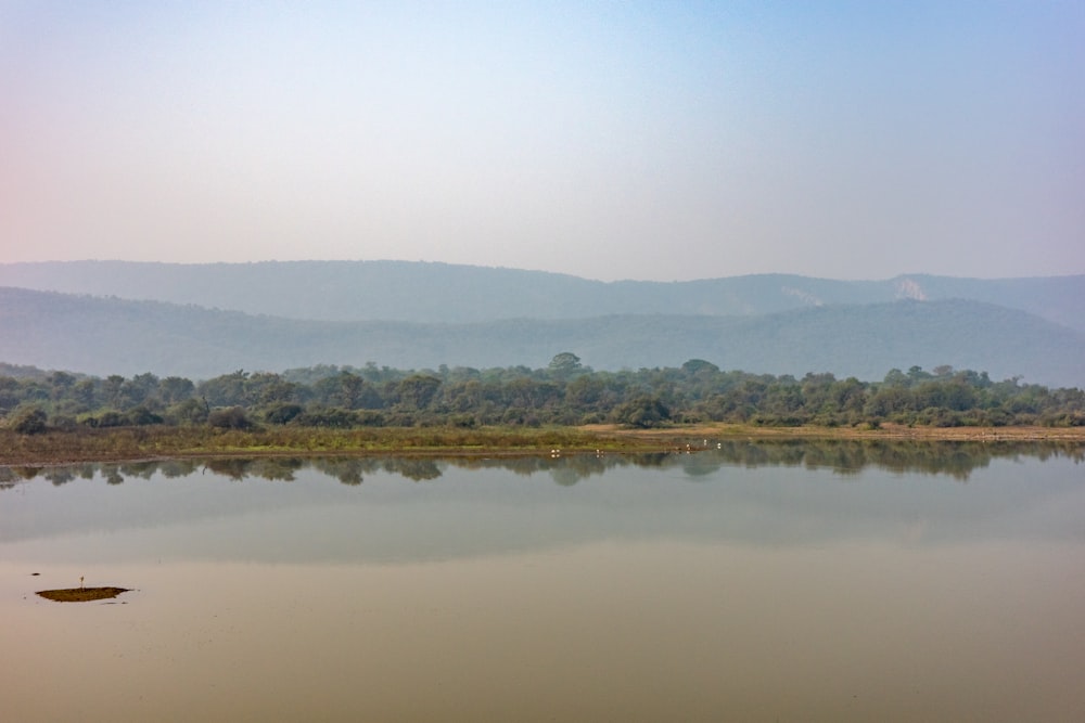 a large body of water surrounded by mountains