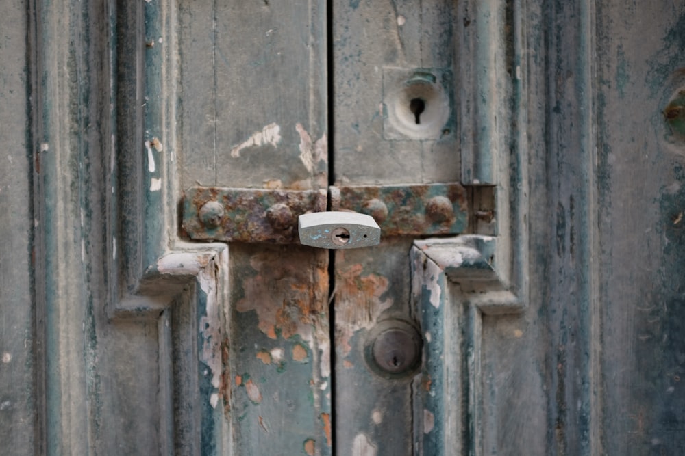 a close up of a door with a lock on it