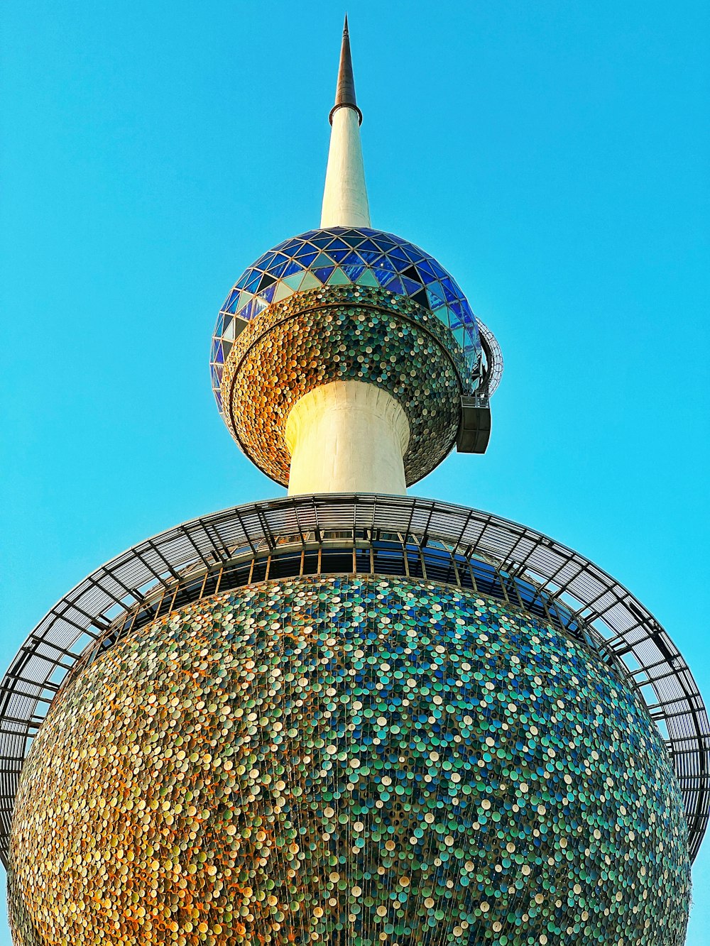 a very tall building with a clock on top of it