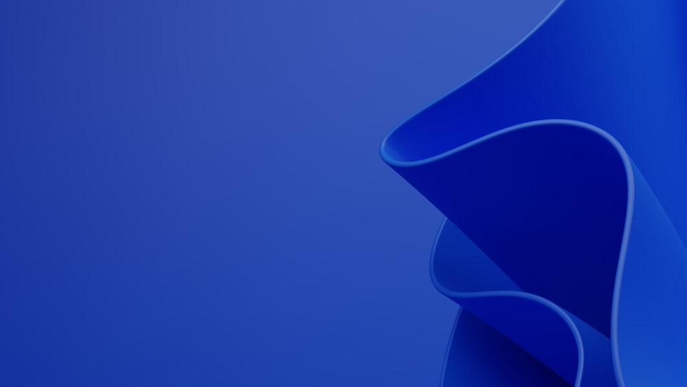 a blue background with a curved design