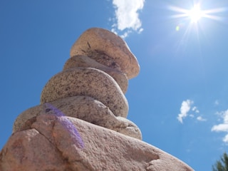 Close-up of neatly stacked 20 mm stones ready for delivery on a sunny day.