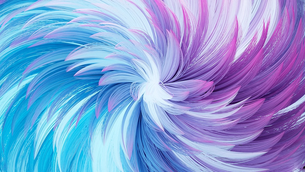 a blue, pink, and white background with streaks of paint