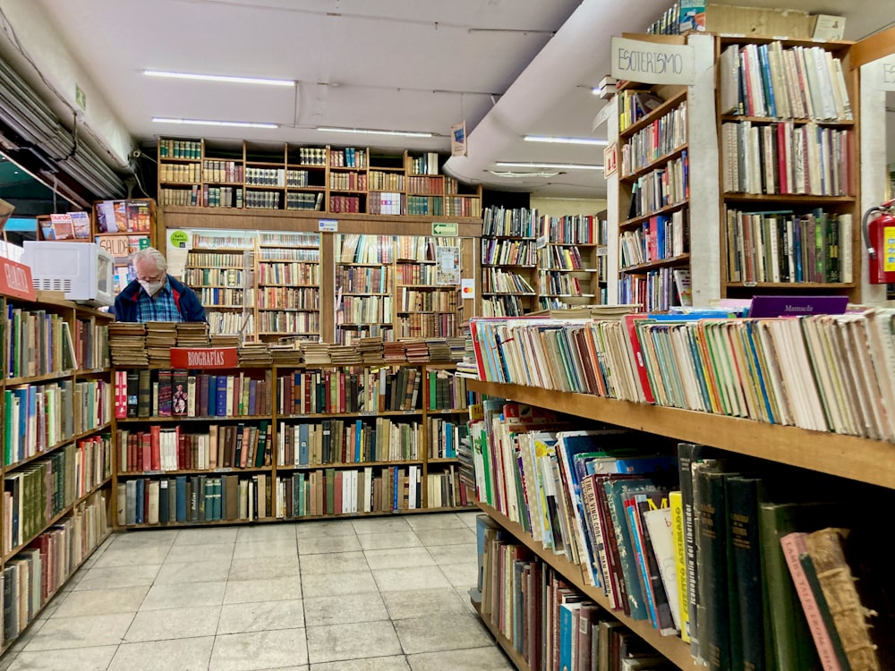 a library filled with lots of books on shelves