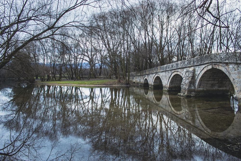 Un puente de piedra sobre un cuerpo de agua