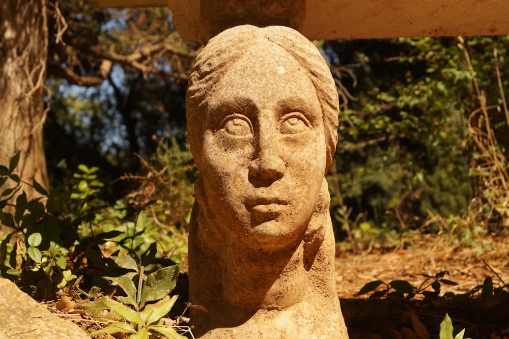 a close up of a statue of a woman