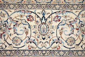 a rug with a floral design on it