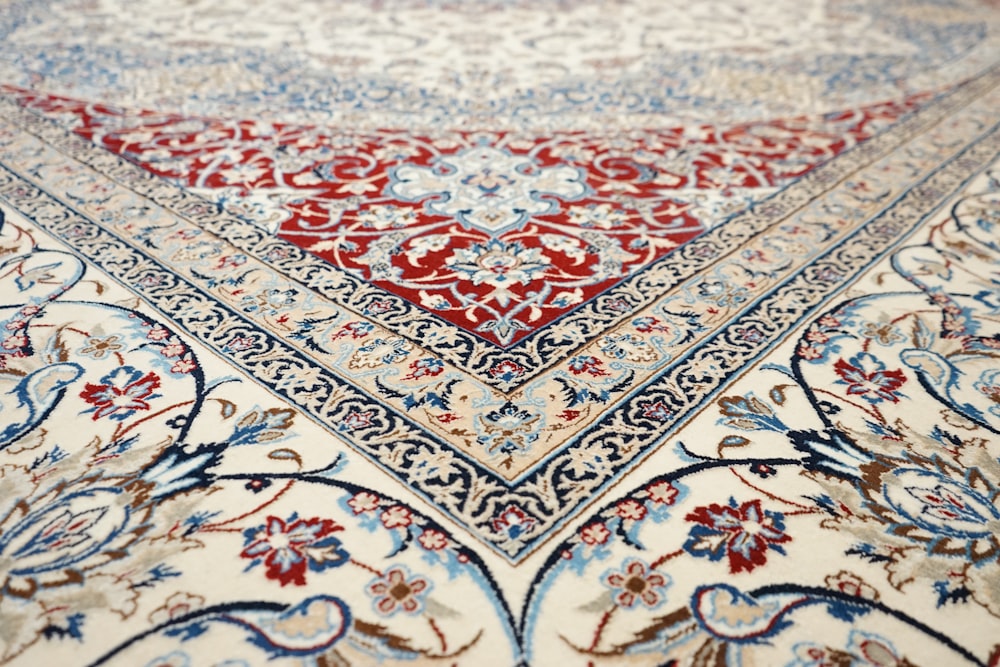 a close up of a rug on the ground