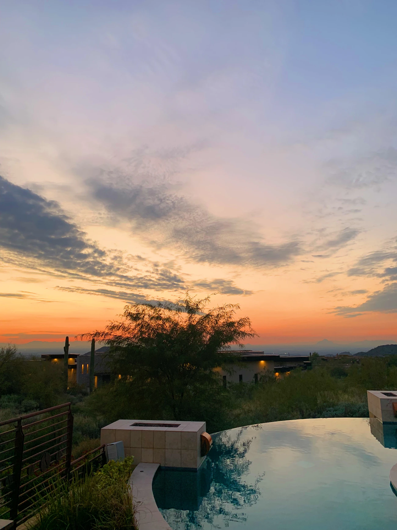 Sunset swimming pool