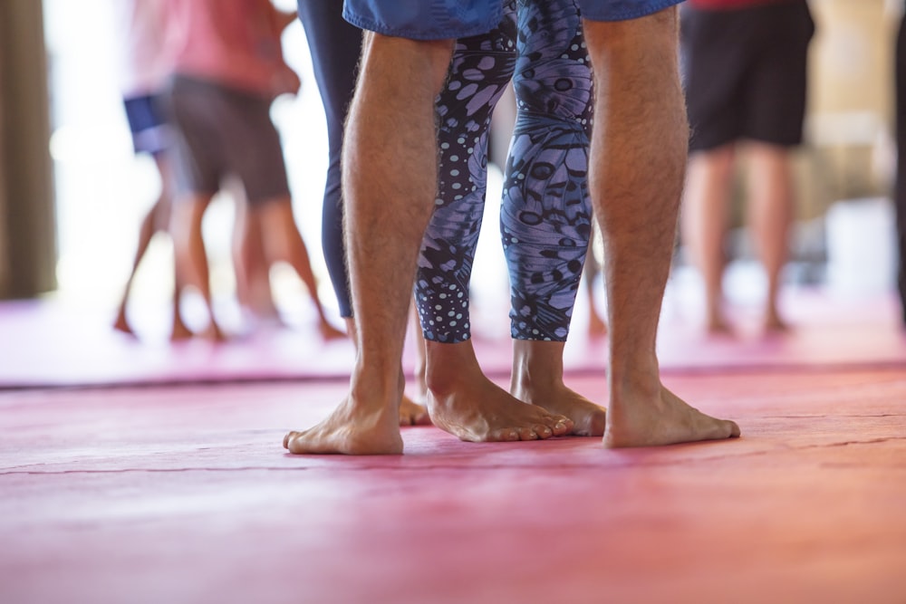 a close up of a person's legs with a pair of leggings