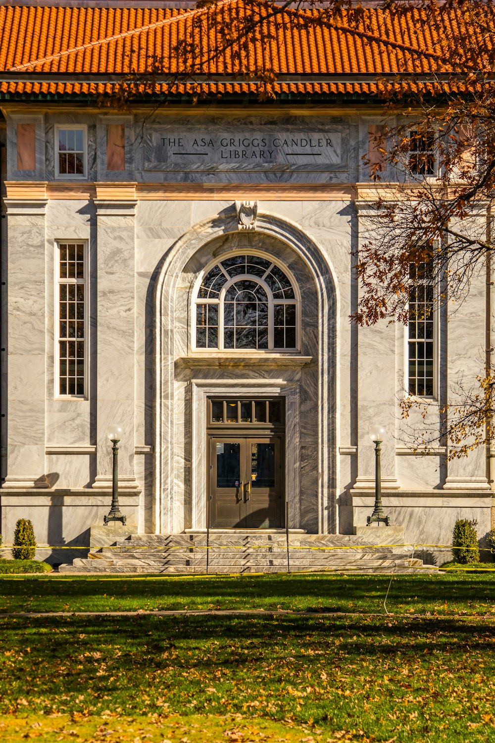 a large building with a clock on the front of it