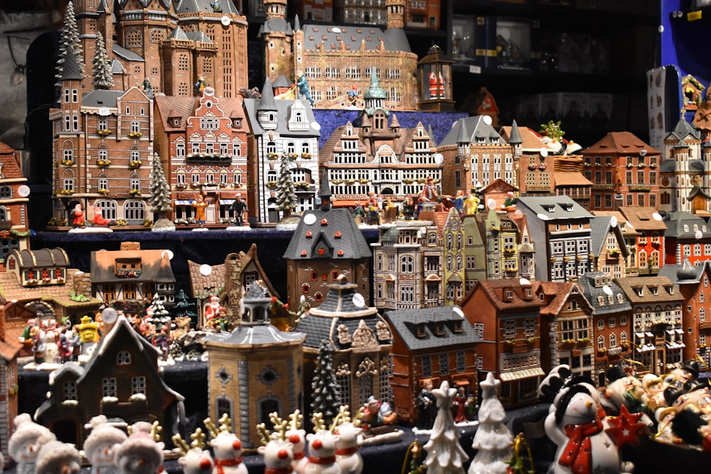 a display of a city with lots of buildings