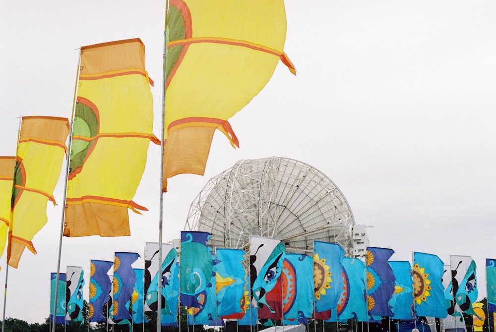 a bunch of flags that are next to each other