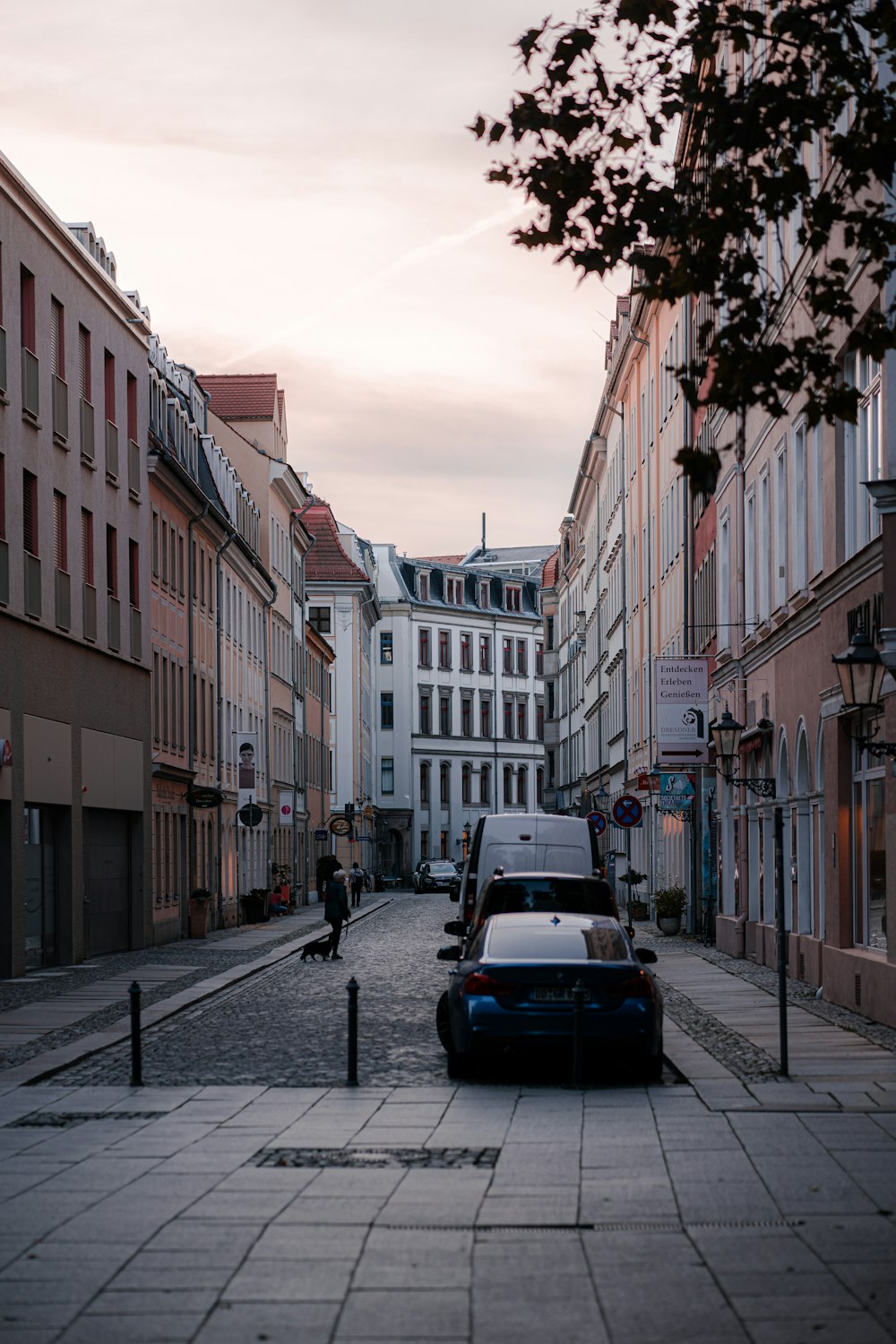 a car parked on the side of a street